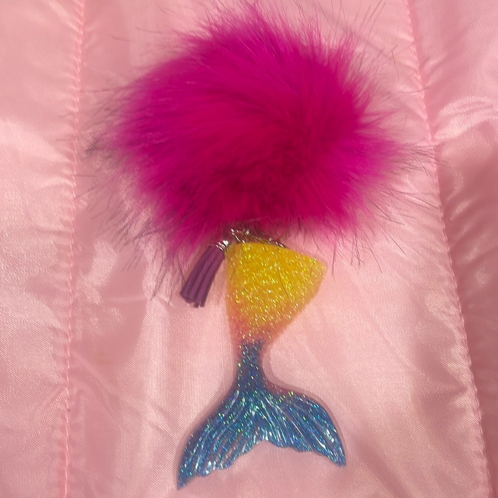 Mermaid keychain with puff